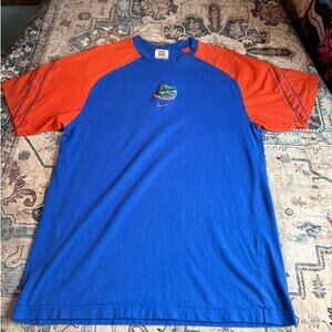 Vintage 90s UF Gators Nike Center Swoosh Embroidered T-shirt Orange and Blue M